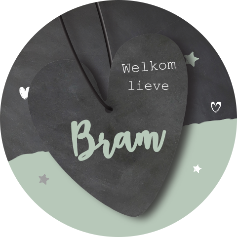 Raamsticker krijtbord jongen met hart