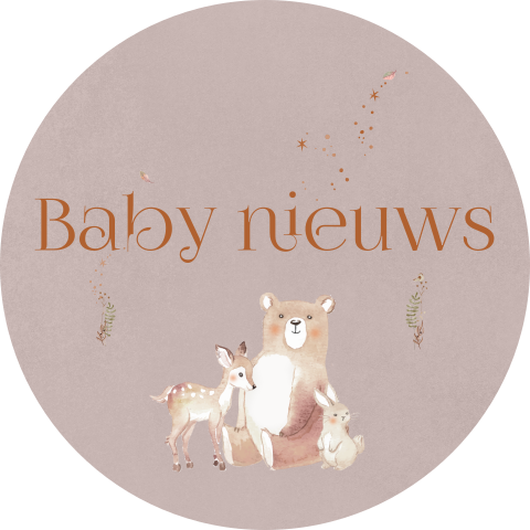 Roze sluitsticker met bosdieren