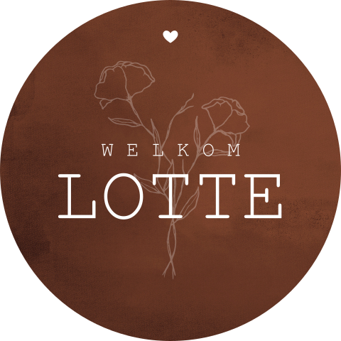 Raamsticker bloem roestbruin meisje