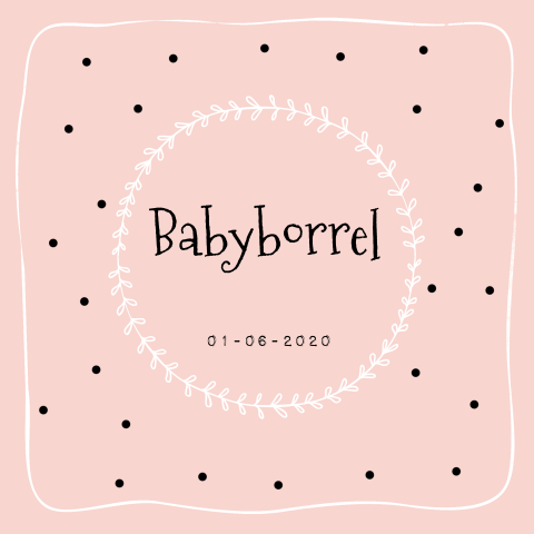 Babyborrel uitnodiging met stippen roze