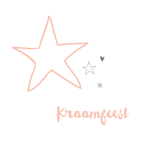 Kraamfeest uitnodiging met roze ster