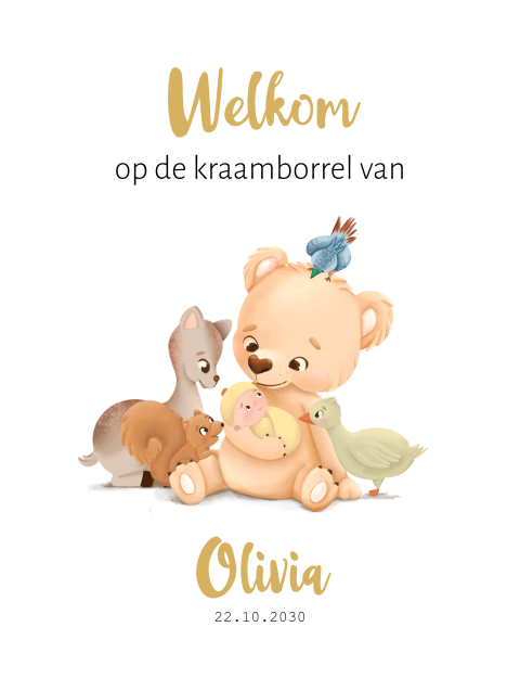 Welkomstbord kraamborrel