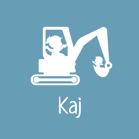 Silhouet graafmachine shovel grote zus klein broertje