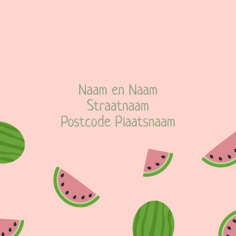 Zomerse envelop met design van watermeloenen