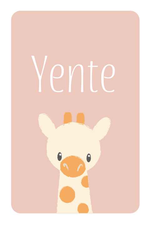 Geboortekaartje meisje met een getekende giraffe