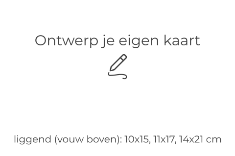 Dubbel gevouwen liggend geboortekaartje