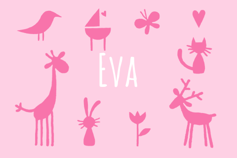 Lief geboortekaartje met roze dieren