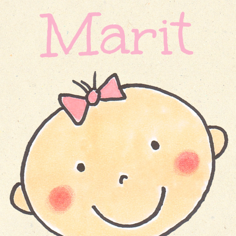 Lieve geboortekaart met getekende baby