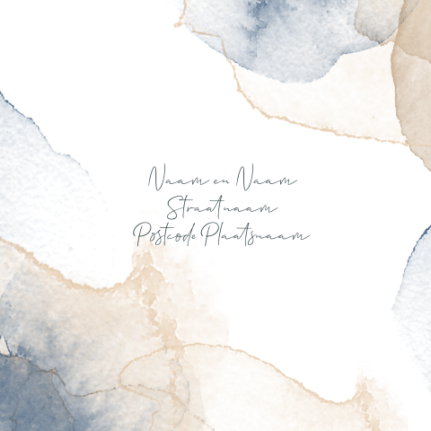Bruin en blauwe watercolor envelop op maat