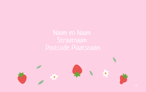 Fruit aardbei envelopje voor bijpassend geboortekaartje
