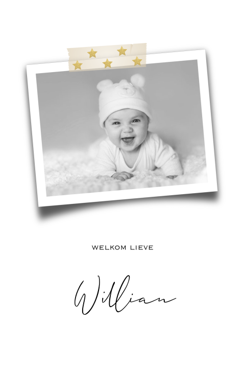 Klassiek foto babykaartje jongetje