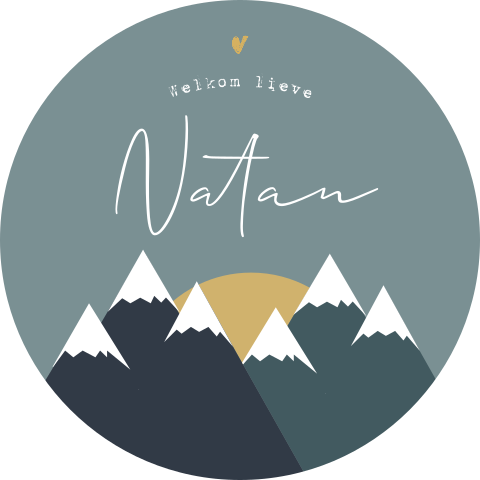 Raamsticker winter jongen bergen