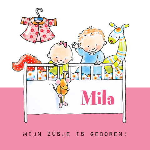 Uniek geboortekaartje voor baby met broer
