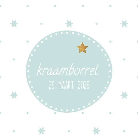 Mint groene kraam feest uitnodiging met sterren