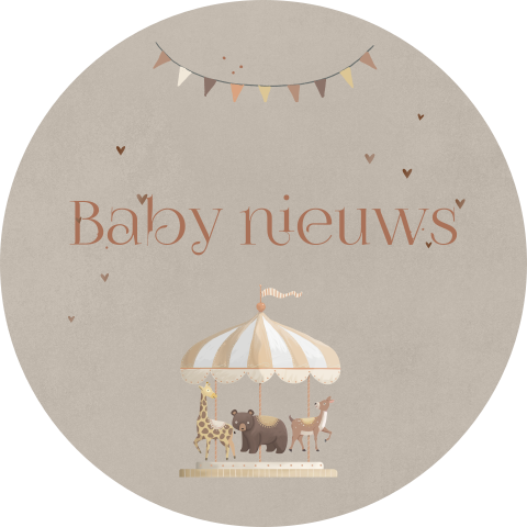 Bruine sluitsticker met draaimolen