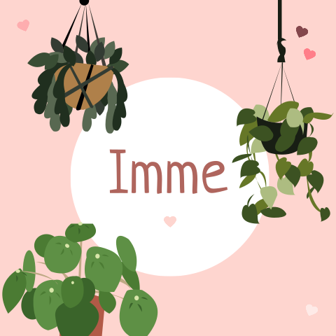Botanisch geboortekaartje met planten voor een meisje