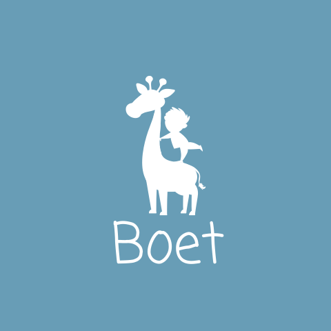 Lief geboortekaartje silhouette jongetje op giraffe
