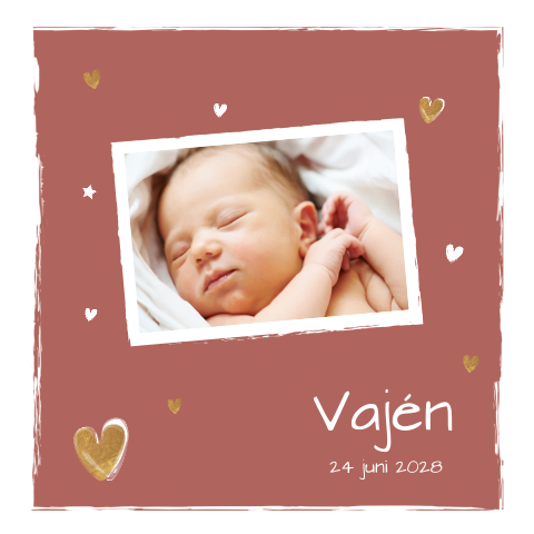 Geboortekaartje meisje lief met hartjes