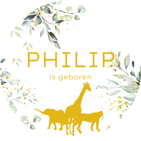 Raamsticker met olifant leeuw en giraf
