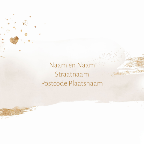 Envelop met beige watercolor en goud kleur