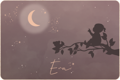 Memorybox winterliefde silhouet meisje op een tak met maan