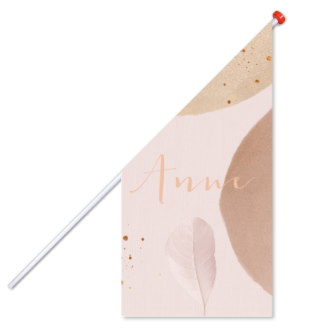Geboortevlag zacht roze met beige