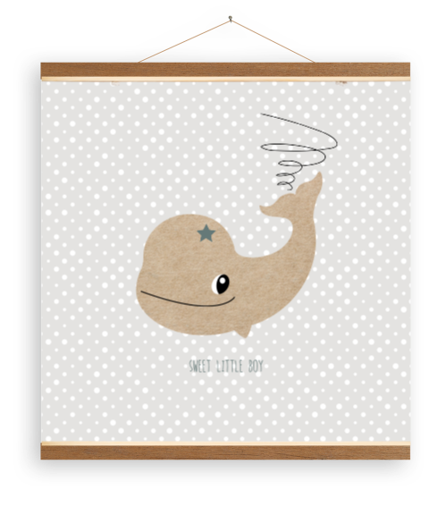 Poster met schattige walvis