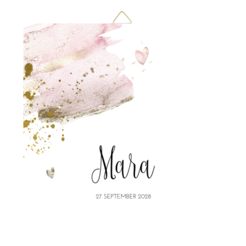 Tegeltje met roze waterverf en glitter look