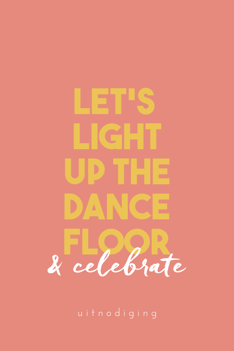Uitnodiging huwelijkjubileum ‘Let’s light up the dance floor’