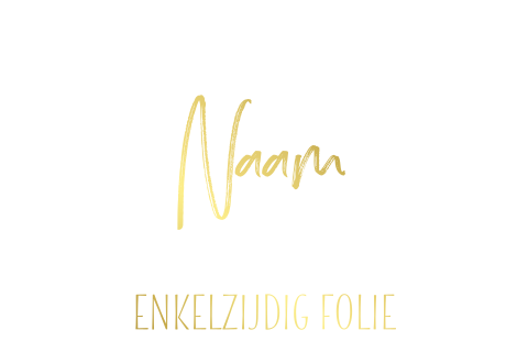 Rechthoekig geboortekaartje met zijvouw en enkelzijdige folie