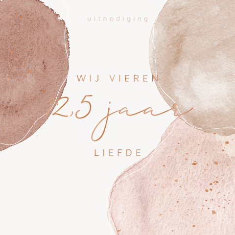 Watercolor uitnodiging huwelijksjubileum 12,5 jaar getrouwd