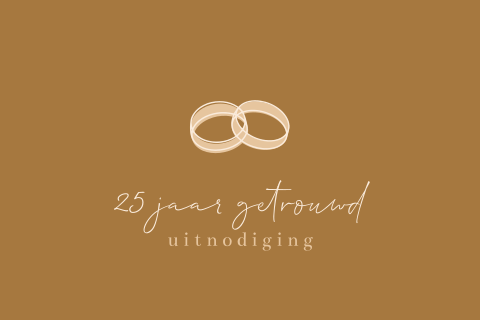 Uitnodiging jubileumfeest 25 jaar getrouwd one line art