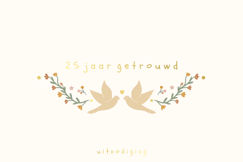 Uitnodiging 25 jaar getrouwd folklore