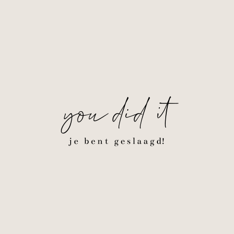 Wenskaart geslaagd felicitatie