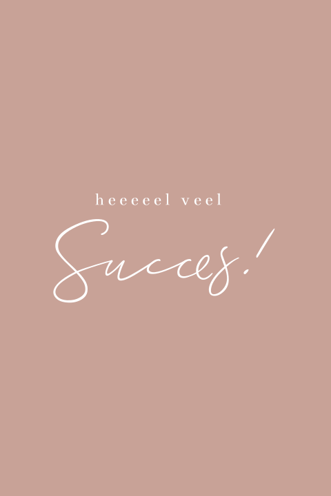Wenskaart 'heel veel succes'