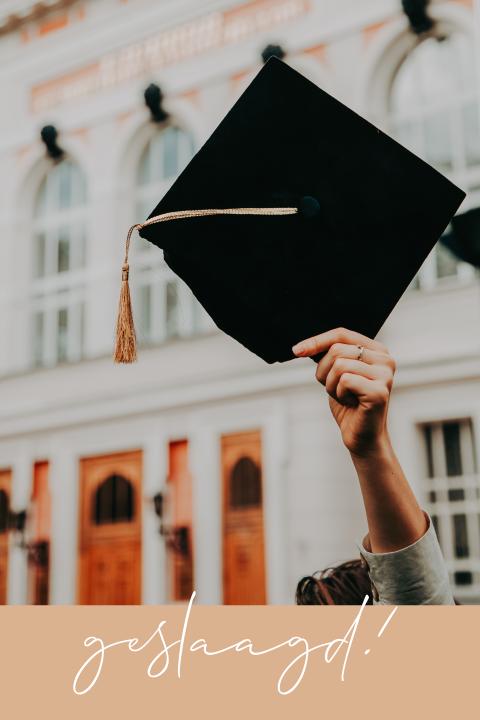 Wenskaart geslaagd diploma met foto