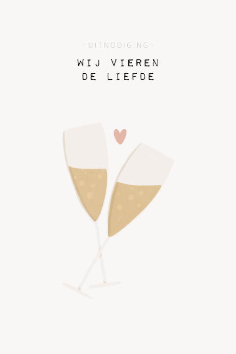 Uitnodiging jubileum huwelijk of relatie ‘wij vieren de liefde’