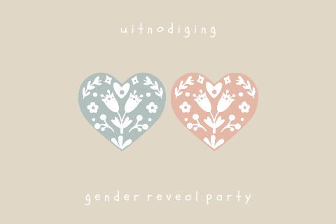 Uitnodiging gender reveal party folklore