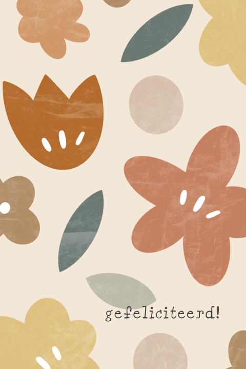 Wenskaart geslaagd bloemen