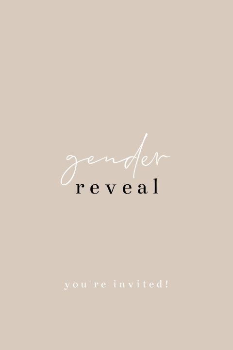 Unisex neutrale uitnodiging gender reveal party 'You're invited!'