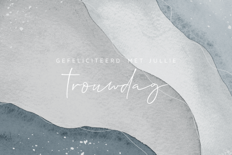 Watercolour wenskaart trouwdag felicitatie