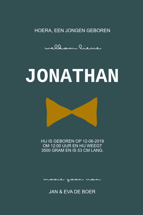 Geboortekaartje Jonathan