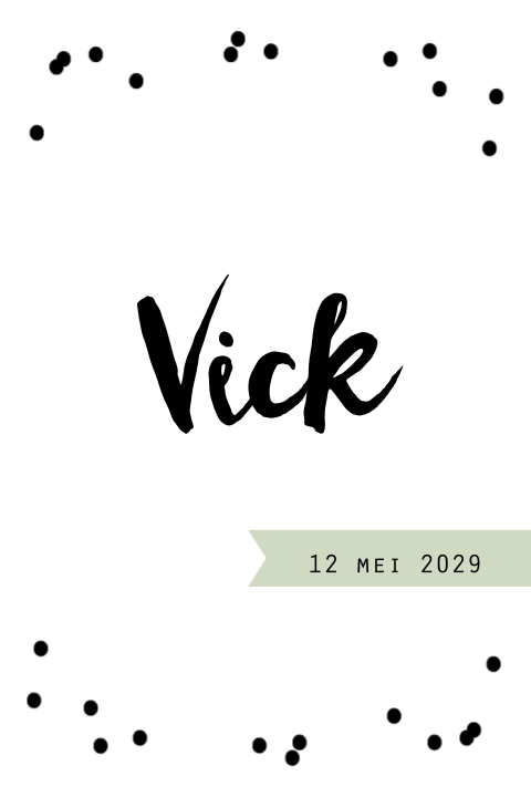 Geboortekaartje stippen label
