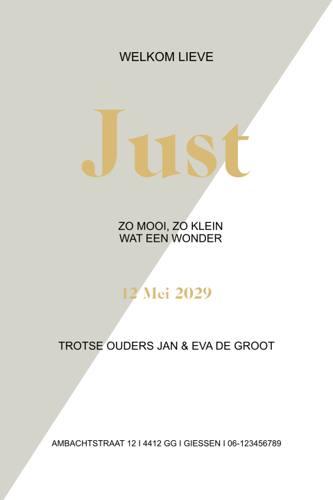 Geboortekaartje Grafische vorm
