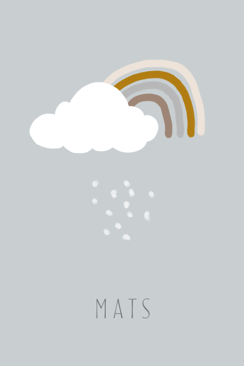 Geboortekaartje regenboog wolk
