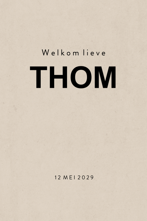 Geboortekaartje kraft typografie