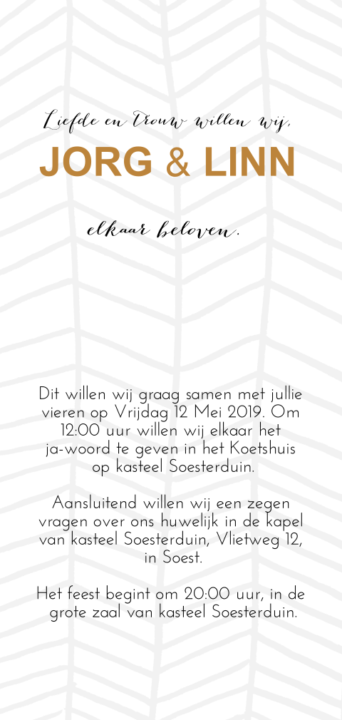 Trouwkaart lijnen