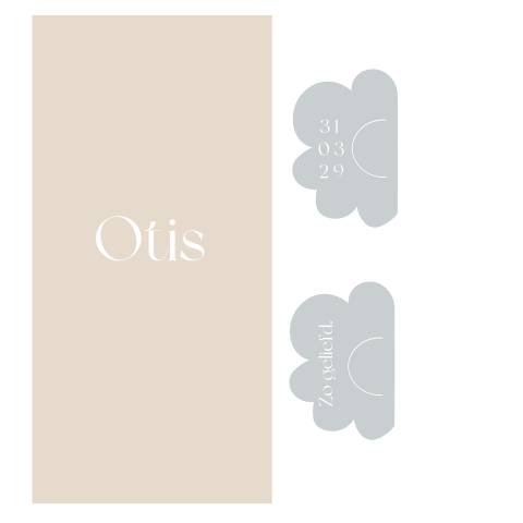 Geboortekaartje label wolkjes