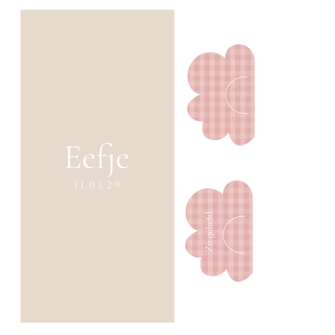 Geboortekaartje label bloem