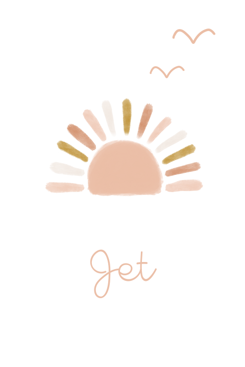 Geboortekaartje zon en vogels